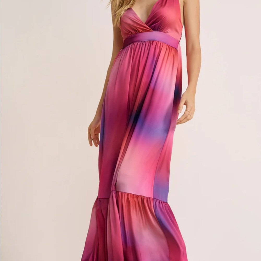 Elegant Pink Ombre Maxi Dress